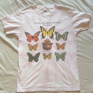 Kids White Smokey Bear Butterfly Graphic Tee